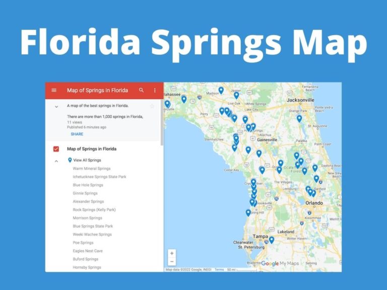 A map of springs in Florida