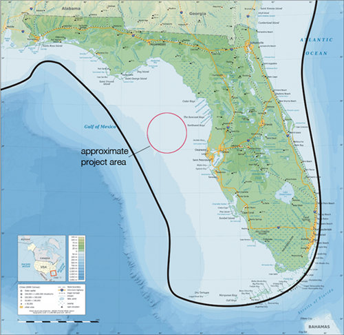 A NOAA map showing Florida's coastline during the last ice age.