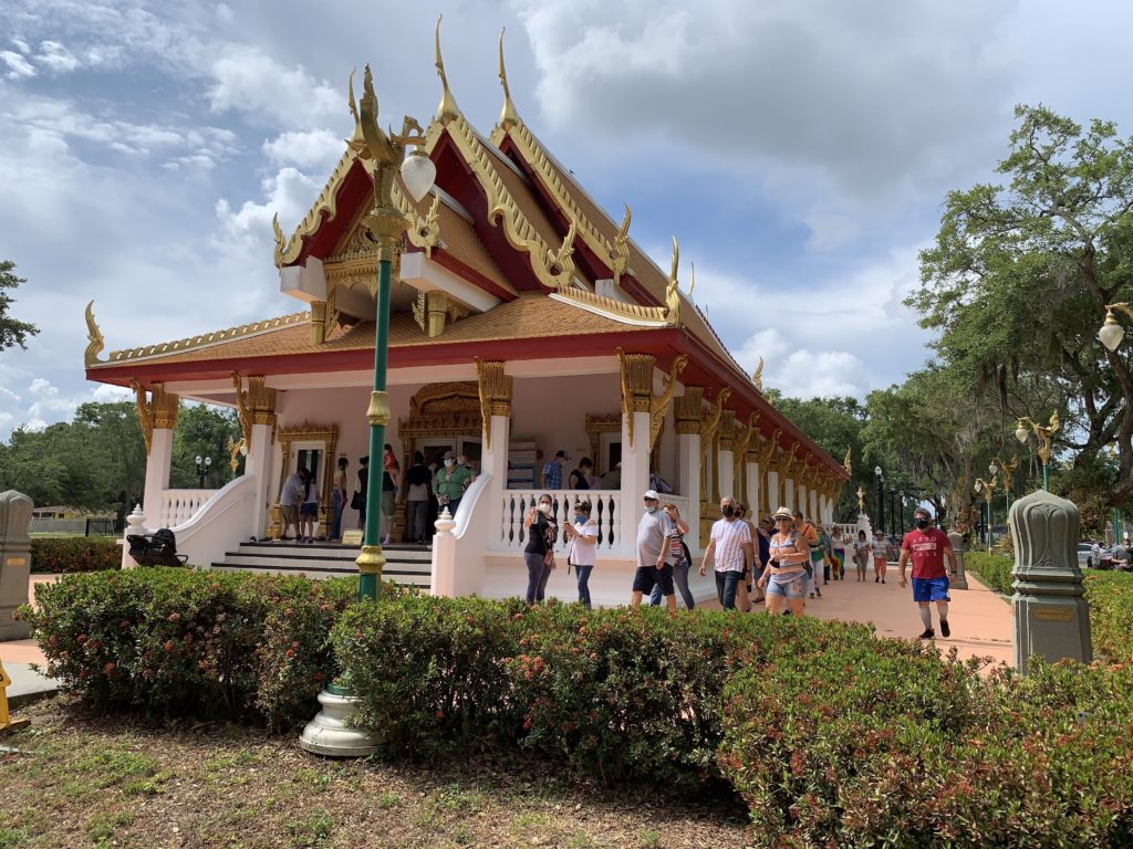 The Tampa Thai Temple is crowded with visitors during a weekly Sunday market