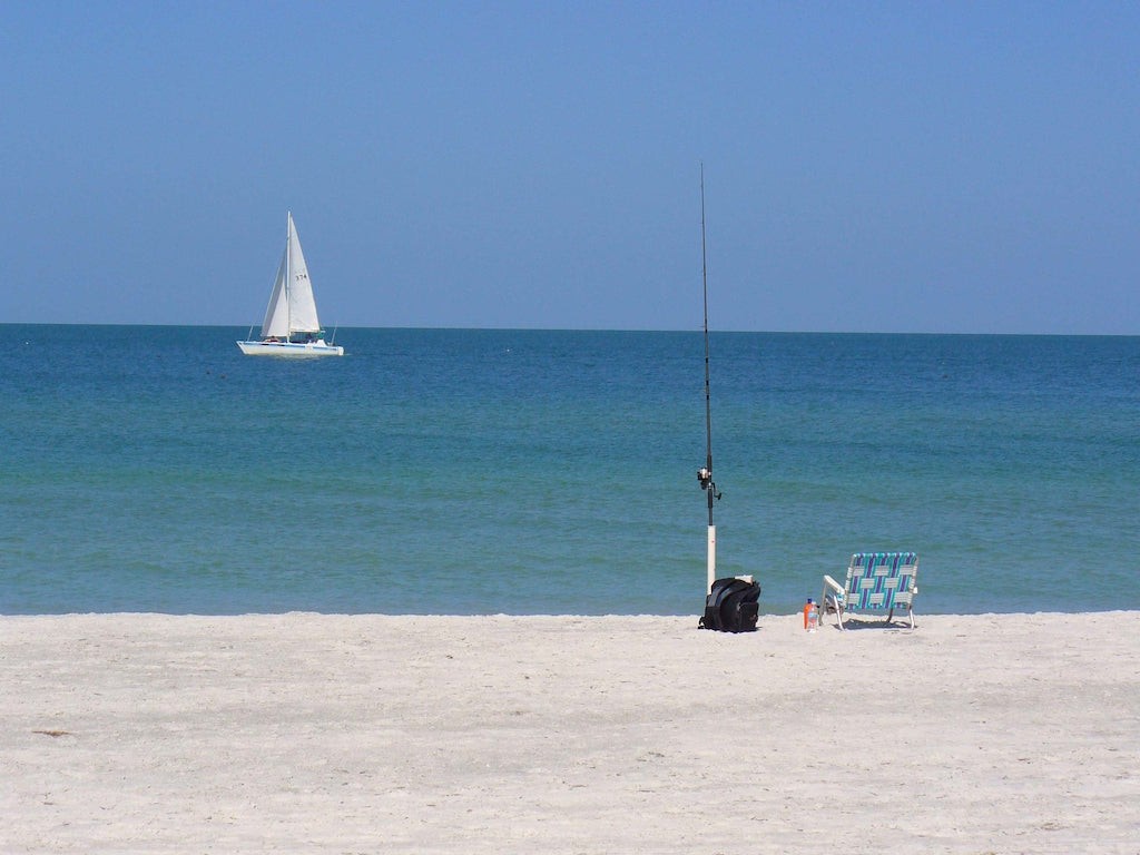 Beach fishing and sailing in Indian Rocks Beach Florida