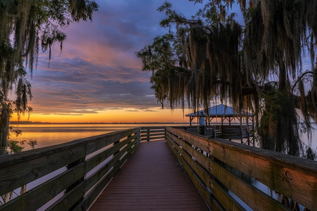 The sunrise from Circle B Bar Reserve in Lakeland, Florida
