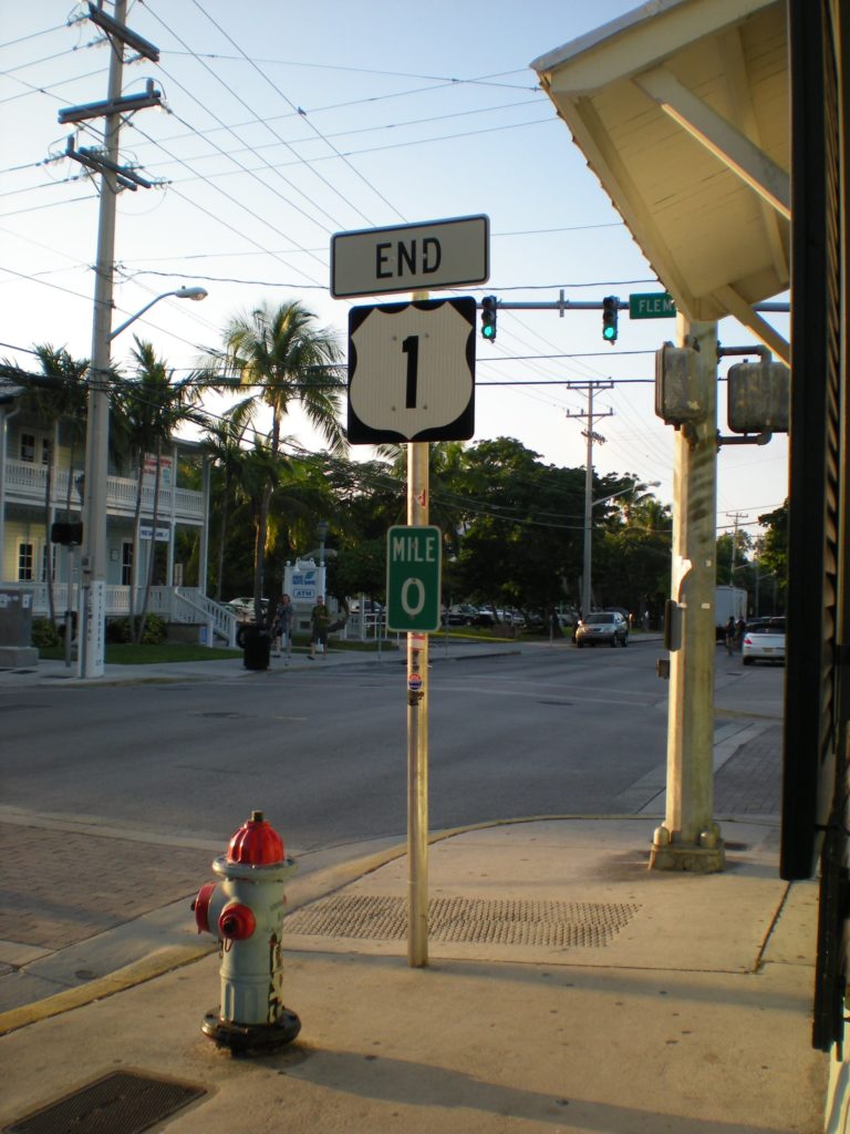 Mile marker Zero in Key West, Florida