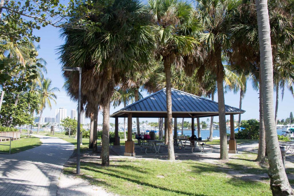 Picnic cabana on Peanut Island, Florida