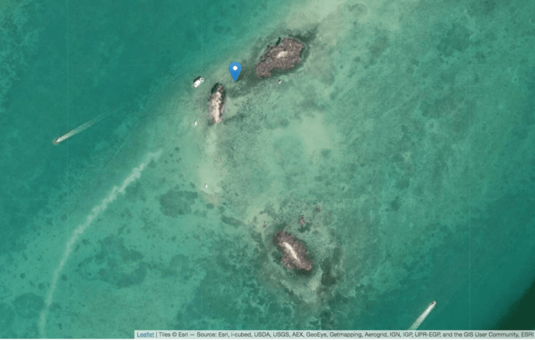 Aerial map showing Picnic Island, Florida Keys