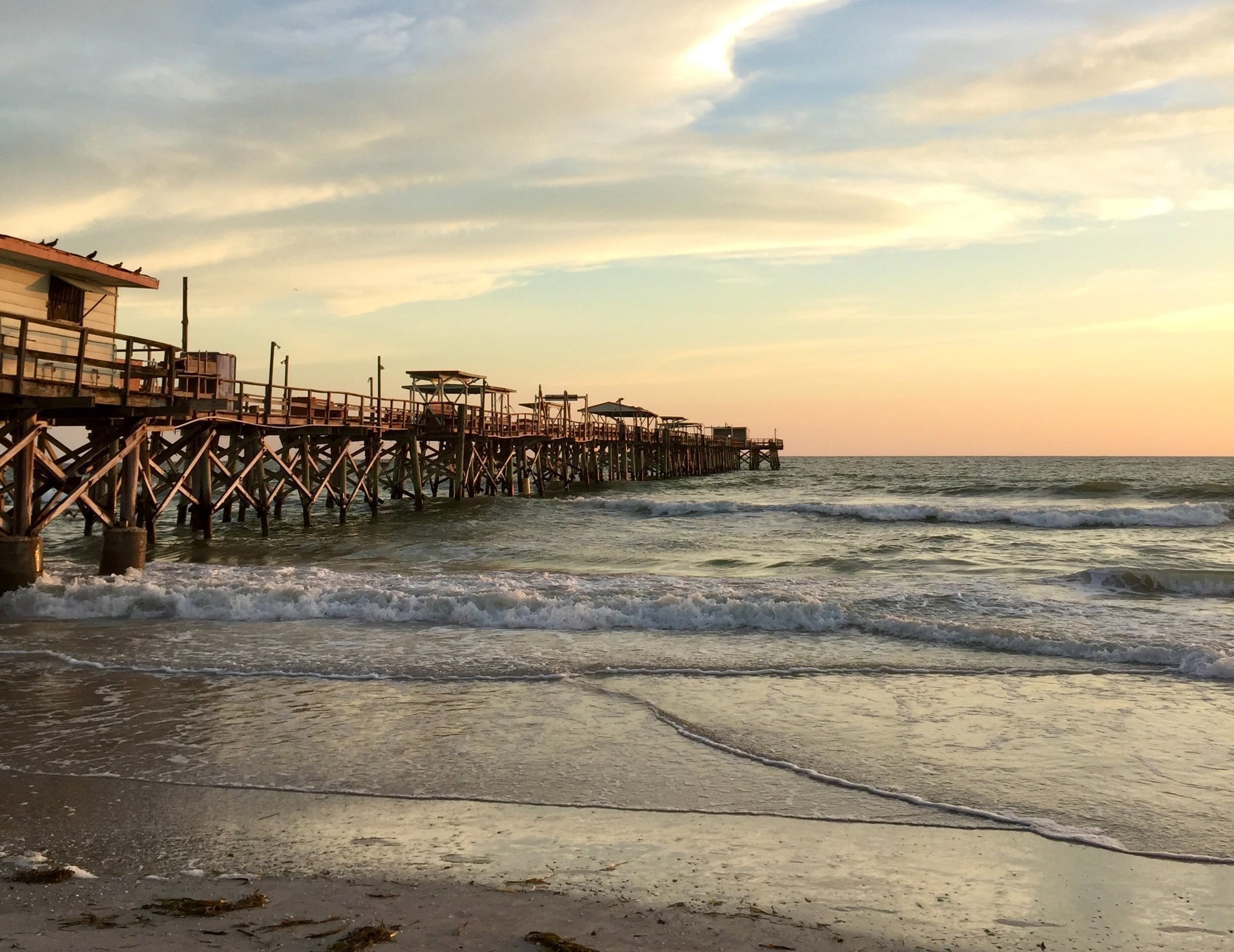 The old fishing pier in Redington Shores Beach