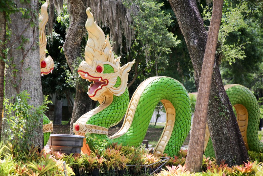 Thai Buddhist Naga Snake Statue Wat Mongkolratanaram Thai Temple Tampa