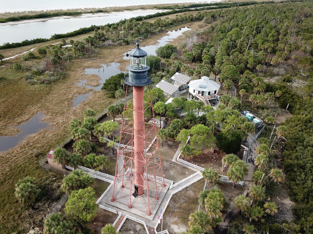 The Anclote Key Lighthouse in Anclote Key Preserve State Park