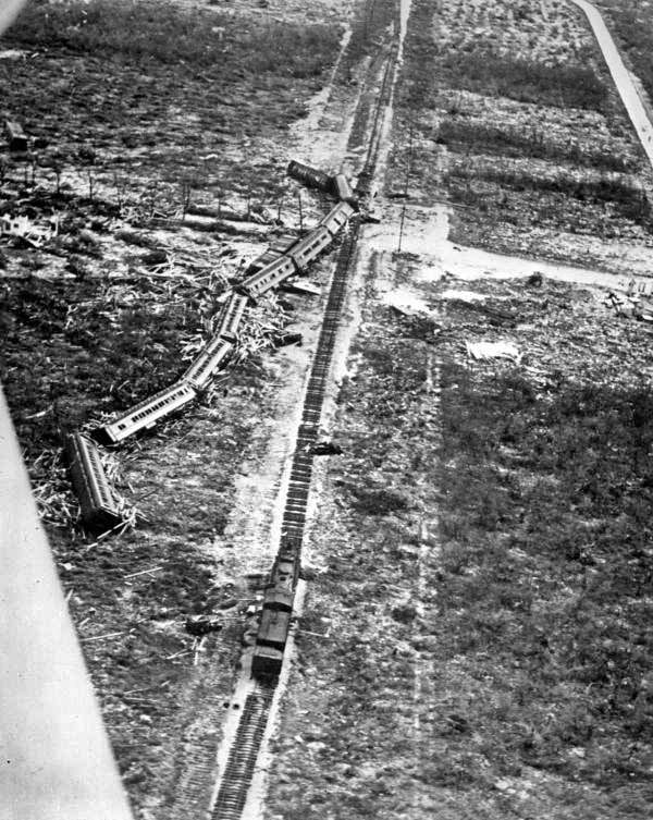 A rescue train was derailed during the 1935 Labor Day Hurricane which hit the Florida Keys
