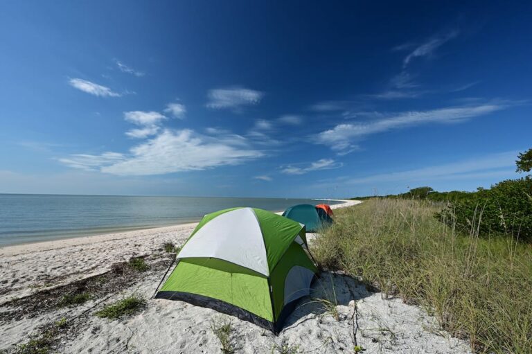 Tent camping on the beach in Florida, Everglades National Park