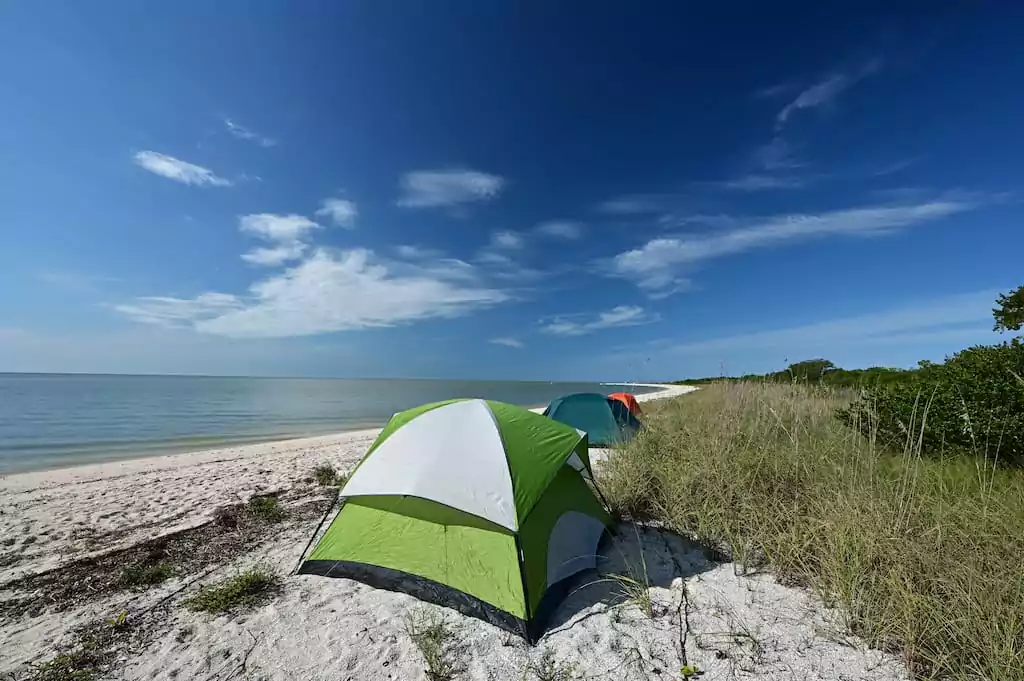 Hurricane season in Florida: Hurricane storm clouds over a Florida beach