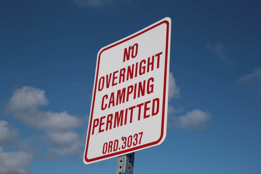 Florida beach camping sign
