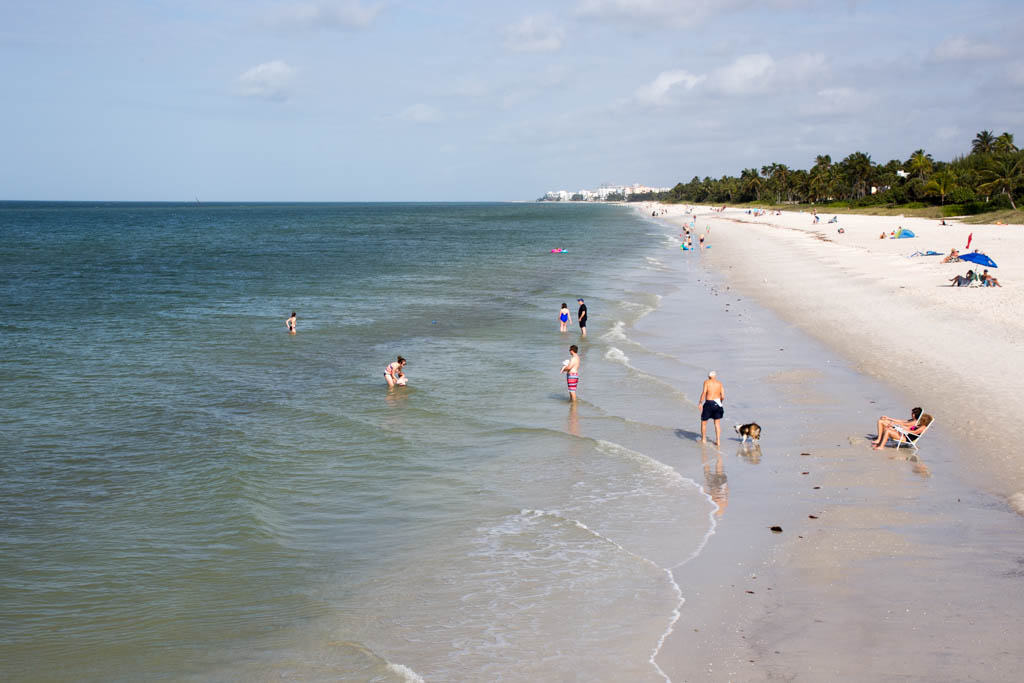 White sand beaches and clear water in Naples, Florida