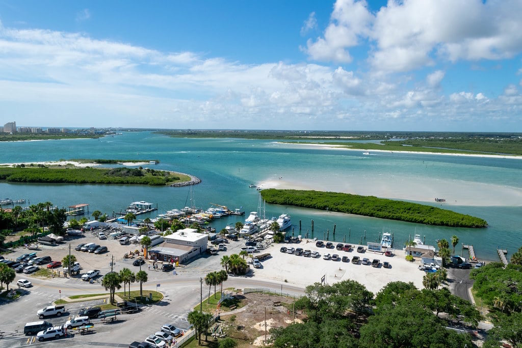 boat ramp near disappearing island in ponce inlet, florida, near new smyrna beach