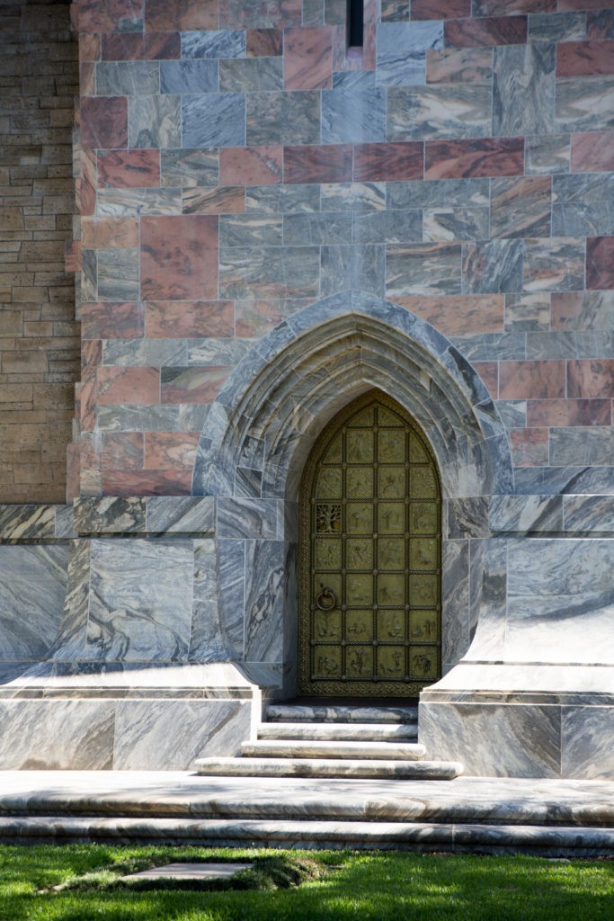 The golden door to the Singing Tower in Bok Tower Gardens