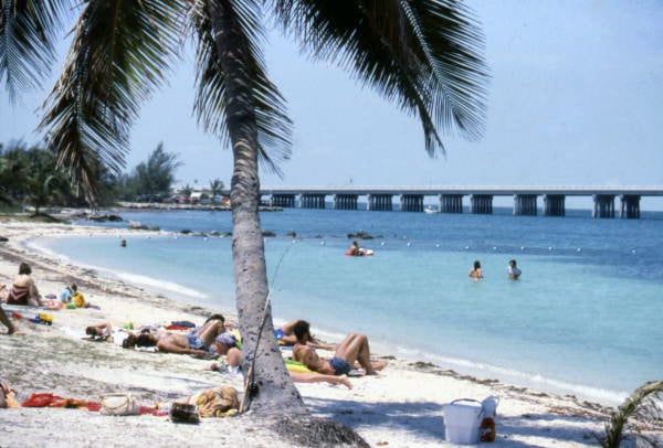 Sunbathing on Calusa Beach in Bahia Honda State Park in the lower Keys