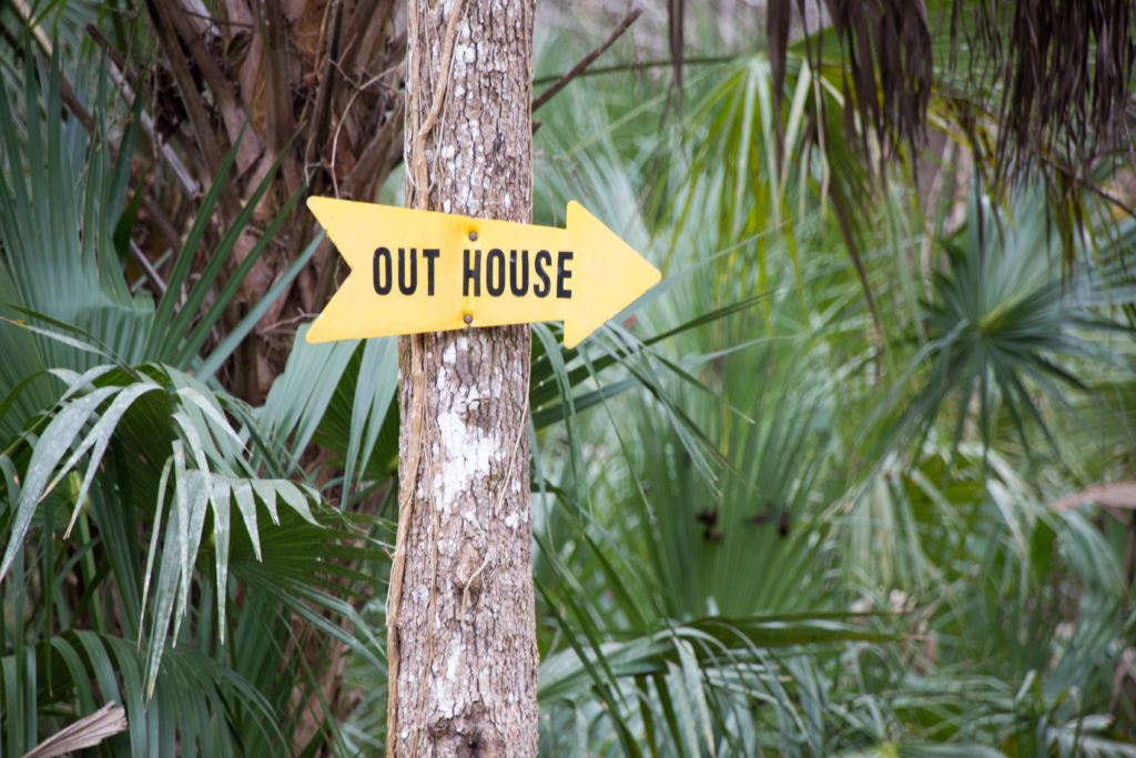 Chassahowitzka Campground Outhouse Toilet Sign