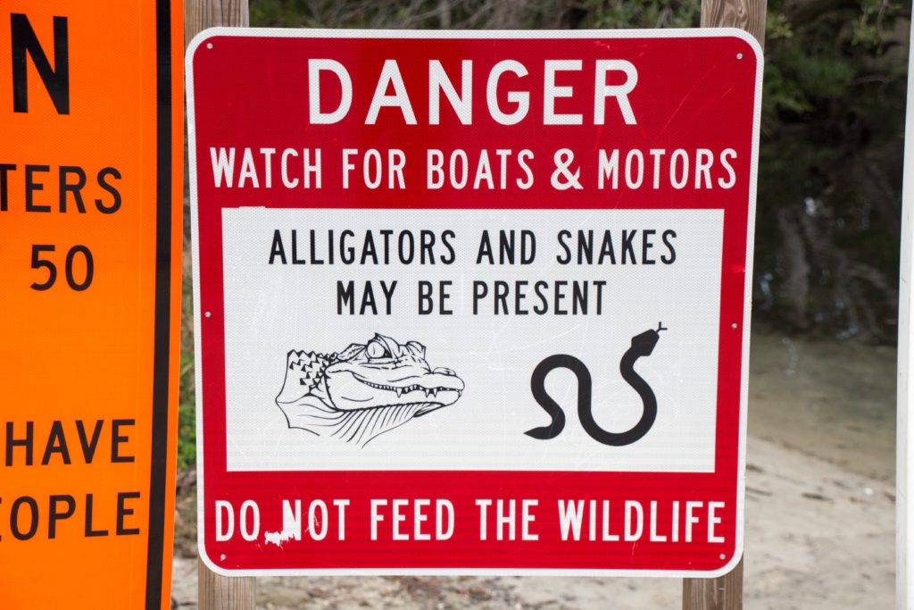 Warning Alligators and Snakes