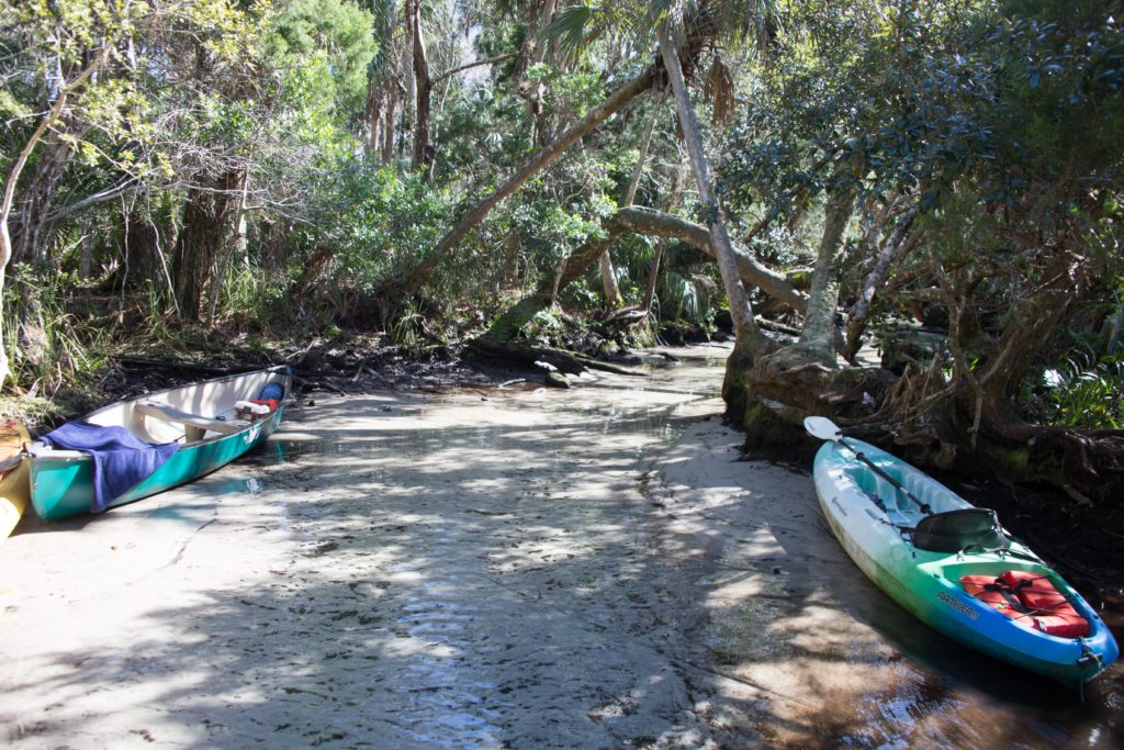 Kayaks and Canoes on the Chassahowitzka River at The Crack 