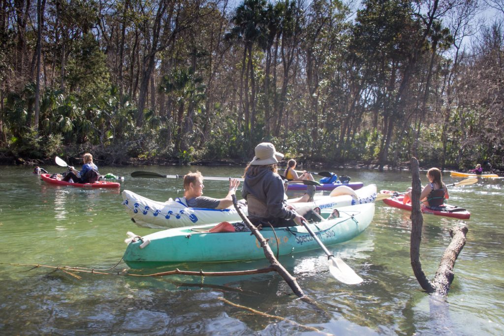 Kayakers near the Chassahowitzka River Spring