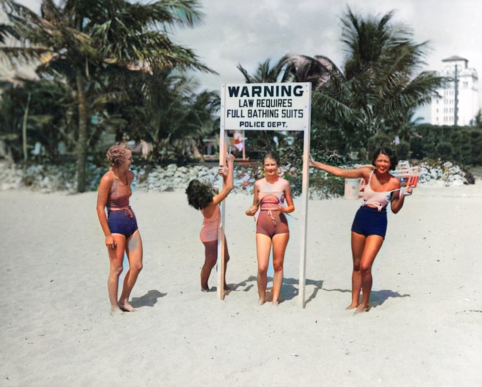 Young people at a nude beach in Florida
