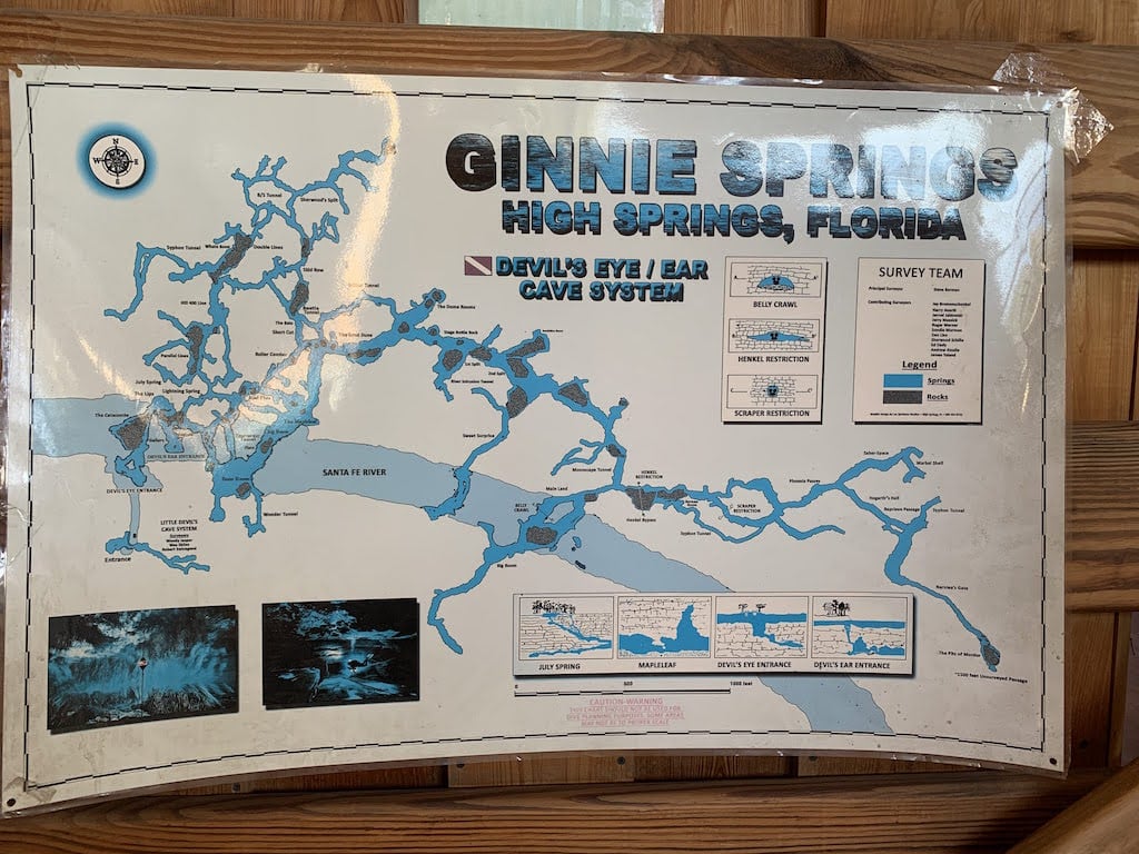 A map of ginnie springs