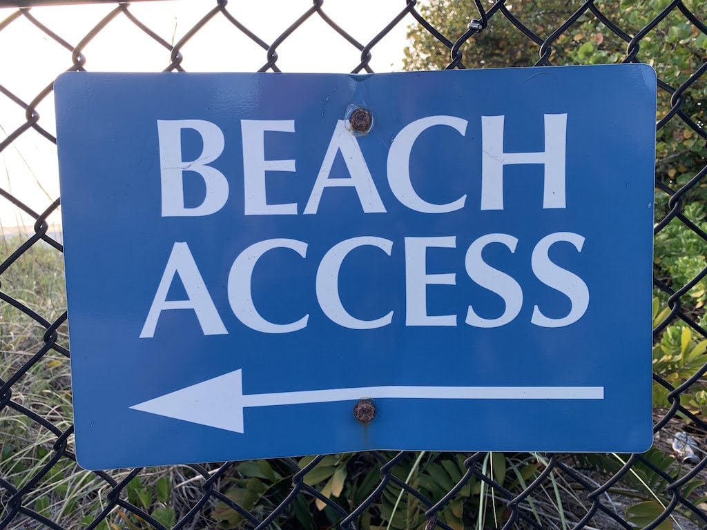 Beach access sign on Longboat Key