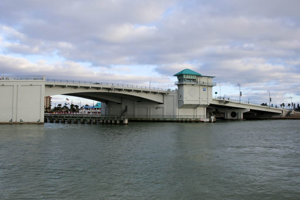 Bridge to Madeira Beach, Florida over John's Pass connecting to Treasure Island to the south