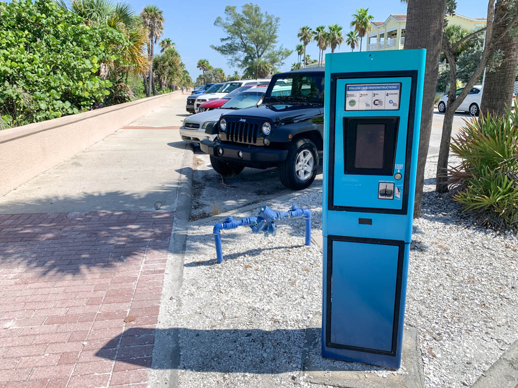 An electronic parking meter in Pass-a-Grille, Florida