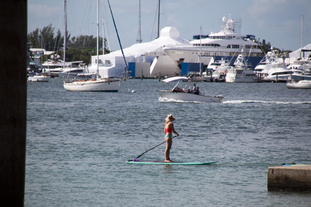 Paddle boarding near Peanut Island and the Phil Foster Park Snorkel Trail in West Palm Beach, Florida