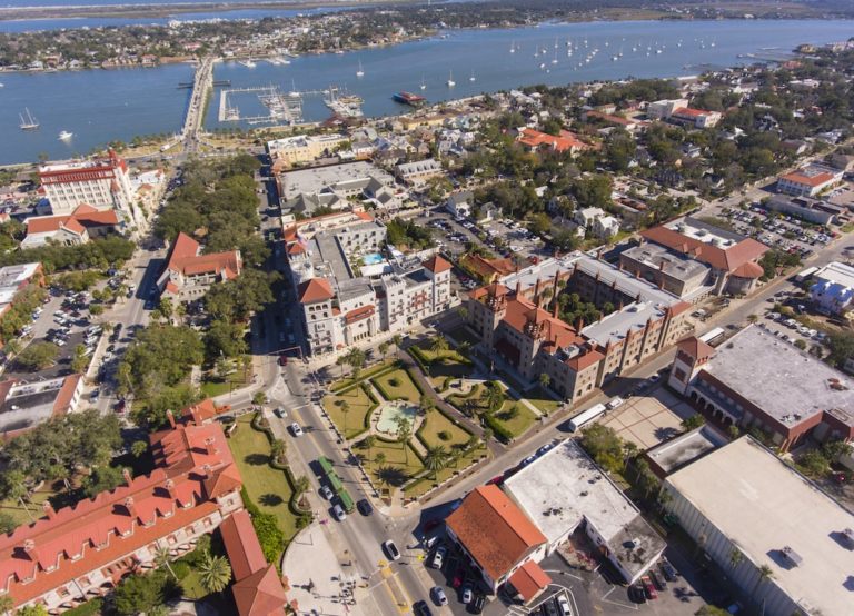 Aerial view of St. Augustine, Florida