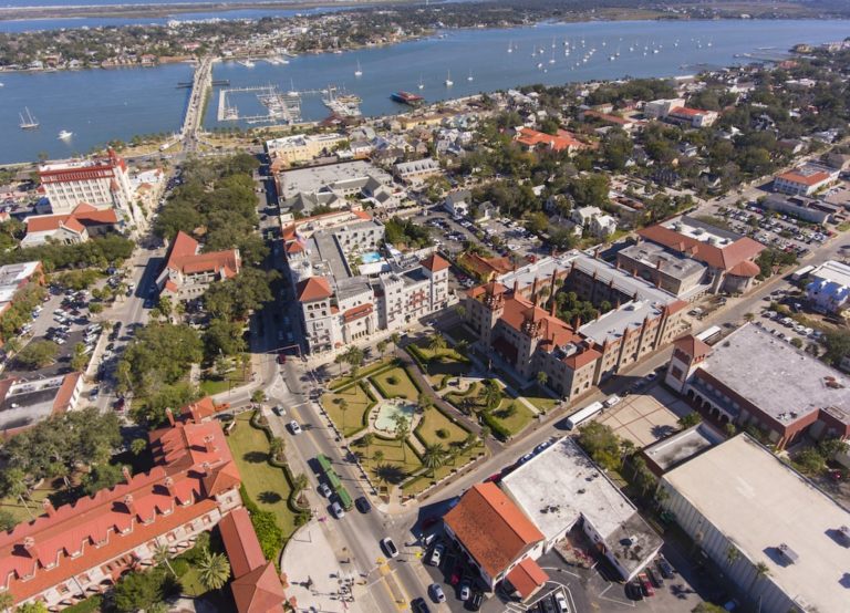 Aerial view of St. Augustine, Florida