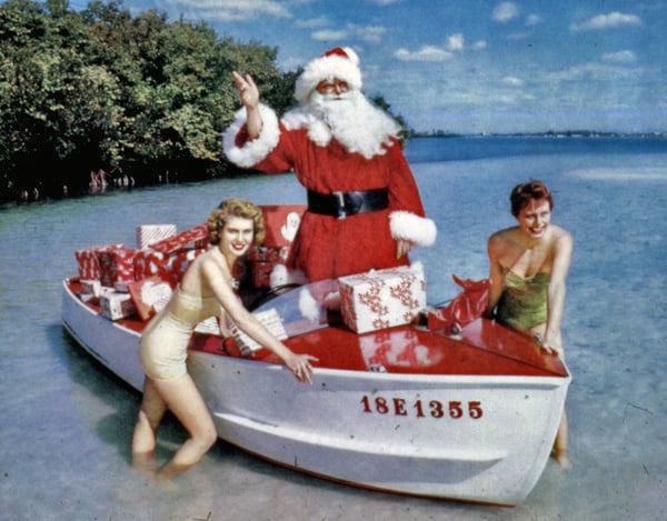 Santa in Key West, Florida during Christmas