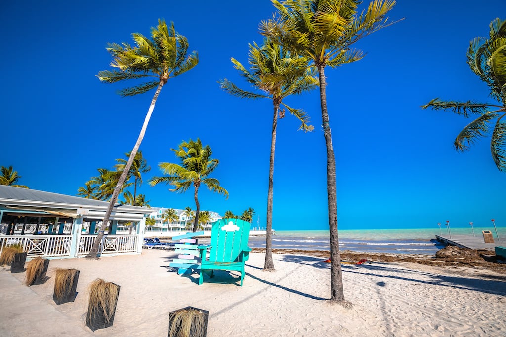 South Beach in Key West, Florida. The southernmost beach in Florida Keys.