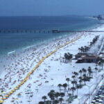 Spring break Clearwater Beach, Florida, aerial view