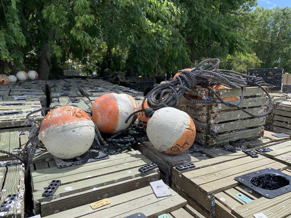 Stone crab traps in Crystal River, Florida