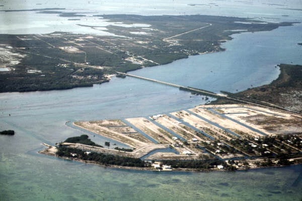 An aerial photo of Sugarloaf Key and Cudjoe Key in the Florida Keys