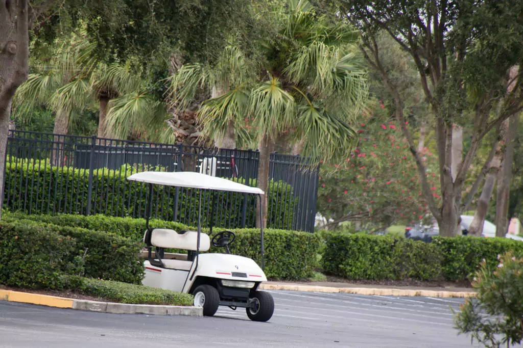 A golf cart in The Villages, Florida